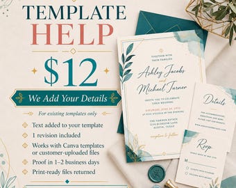 Invitation Template Help Edit Service Wedding Bridal Shower Baby Shower Graduation Party Invite Personalization
