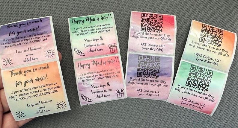 Custom 2 Inch Square Stickers Waterproof Thermal Labels for Business - Etsy