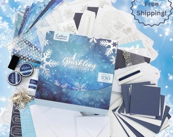 Paper Crafting Kit 530 Piece Holiday Card Making Scrapbooking Journaling Set