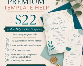 Invitation Template Edit Service: Wedding Bridal Baby Shower Graduation Invite Help Done For You