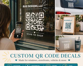 Sticker QR code personnalisé | Sticker pour menu Scan to Pay, site Web, avis sur les réseaux sociaux