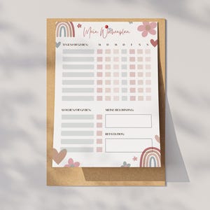 Weekplanner voor kinderen | Beloningsgrafiek | Huishoudelijke taken voor kinderen | afdrukken | digitaal bestand A4-formaat | Plannen | Routine