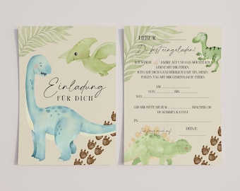 Children's birthday party invitation cards | Dinosaurs | Invitation | Invitation to a children's birthday party | Birthday | DIN A6
