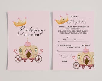 Children's birthday party invitation cards | Princess | Invitation | Invitation to a children's birthday party | Birthday | Girl