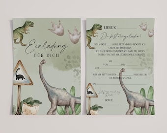 Dinosaur Birthday Party Invitation A6 | Dinosaur Birthday Invitation | Digital Printable Invitation | Dinosaur Party