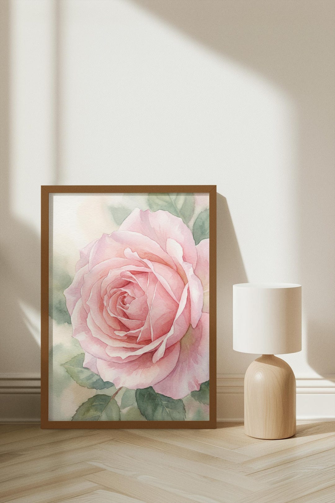 Pink Rose Wall Art Printable, Soft Floral Decor, Elegant Home Print ...