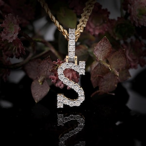 14K Gold Anfangsbuchstabe Anhänger | Naturdiamant Anfangsanhänger | Frauen Anhänger | A - Z Alle Buchstaben | Wunderschöner Anhänger | Geschenk für Sie