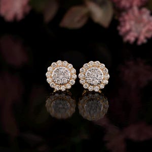 14K Yellow Gold Stud Earring | 0.95 Carat Round Diamoond Stud Earring | Earrings For Women | Anniversary Gift | Gold Earring | Gift For Her
