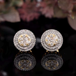 10K Yellow Gold Round Stud Earring | 0.76 Carat Round Diamond Stud Earring | Diamond Studs | Women Earring | Anniversary Gift | Gift For Her
