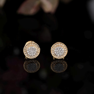 0.23 Carat Round Diamond Stud Earrings | 10K Yellow Gold Round Earrings | Bridal Earring Studs | Anniversary Gift | Classic Wedding Jewelry