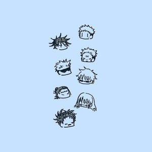 Jujutsu Kaisen outline svg ,JJK svg, Itadori , Megumi , Sukuna , Gojo , Geto , Mahito , Choso , Jujutsu Kaisen gift , birthday present