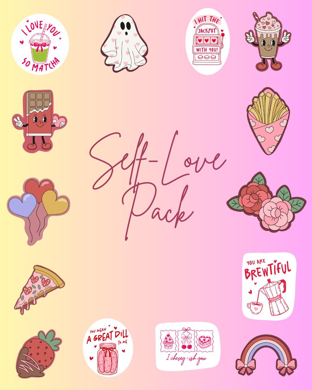 Self-love Sticker Pack | Cozy Waterproof Vinyl Stickers - Etsy