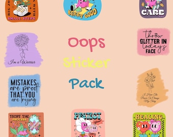 Mystery B-Grade Sticker Pack – 5 Random Waterproof Vinyl Stickers, Oops Grab Bag, Imperfect Sticker Bundle, Budget-Friendly Sticker Set