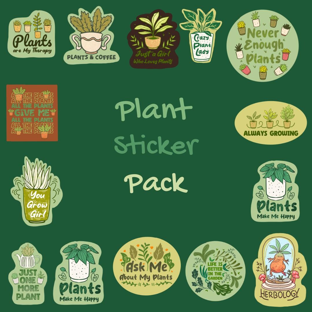 Plant Lover Sticker Pack – 5 Random Waterproof Vinyl Stickers ...