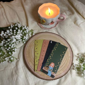 Whimsical Character Bookmarks – Summer-Themed Cozy Girls | Laminated Book Lover Gift | Aesthetic Reading Accessory