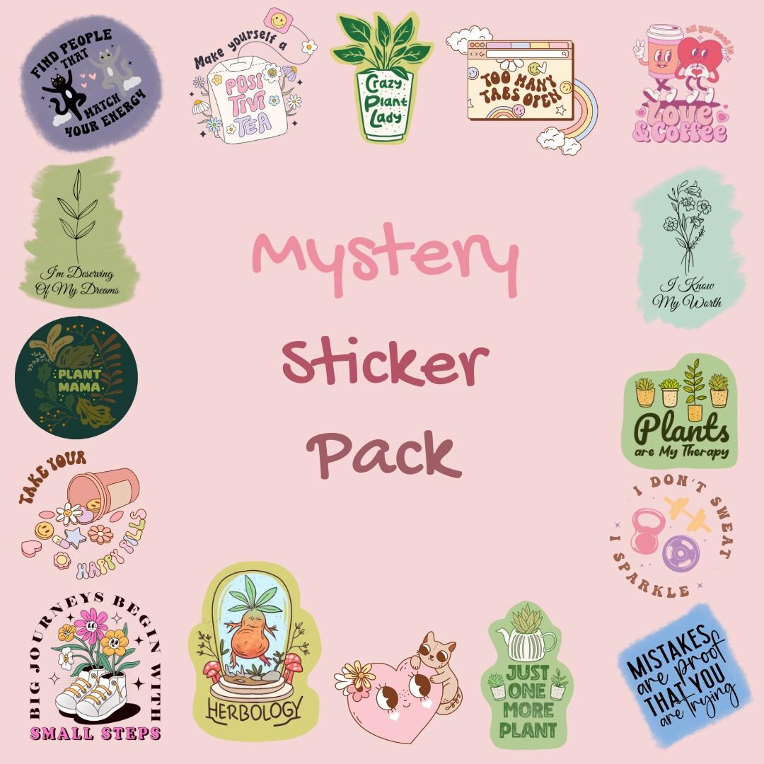 Mystery Waterproof Sticker Pack – Mystery Self-care & Mental Health ...
