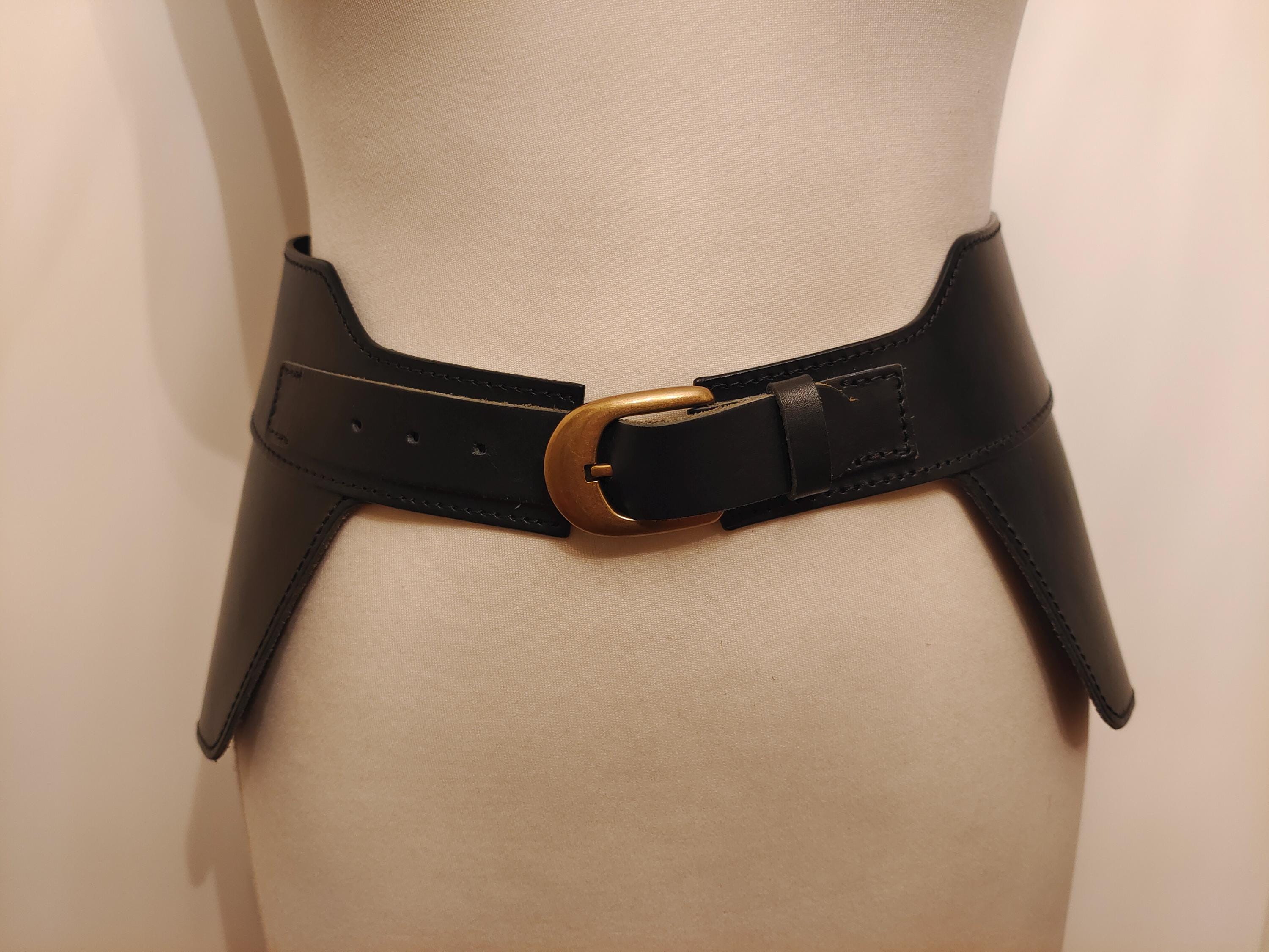 Cintura Elastica In Pizzo E Pu Per Donna - Fascia Vita Larga E Regolabile Per Abiti E Corsetti - Nero, Taglia Unica