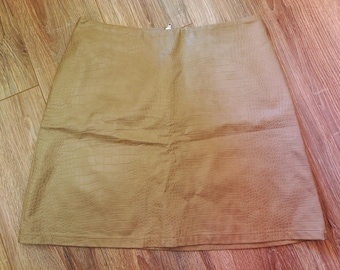 Brown Faux Leather Skirt by Primark