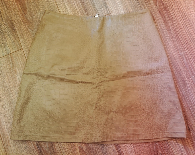 Brown Faux Leather Skirt by Primark