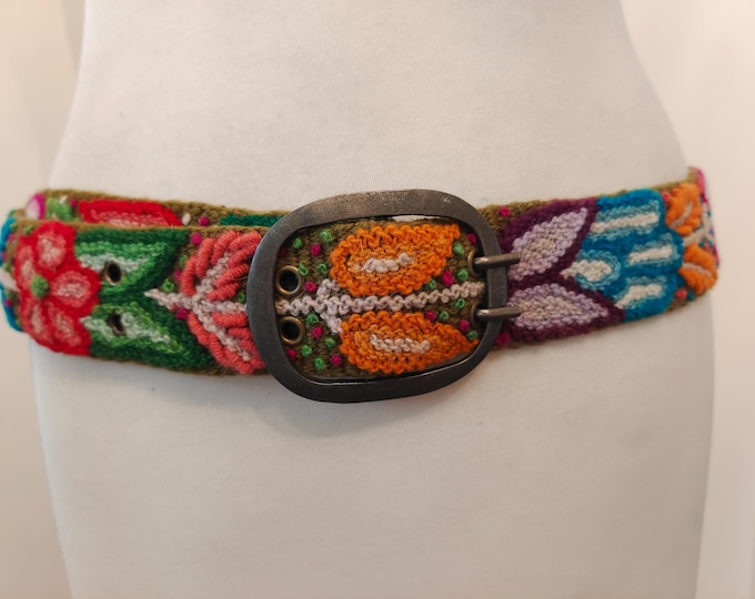 Hand Made Double Prong Wool Belt Made in Peru