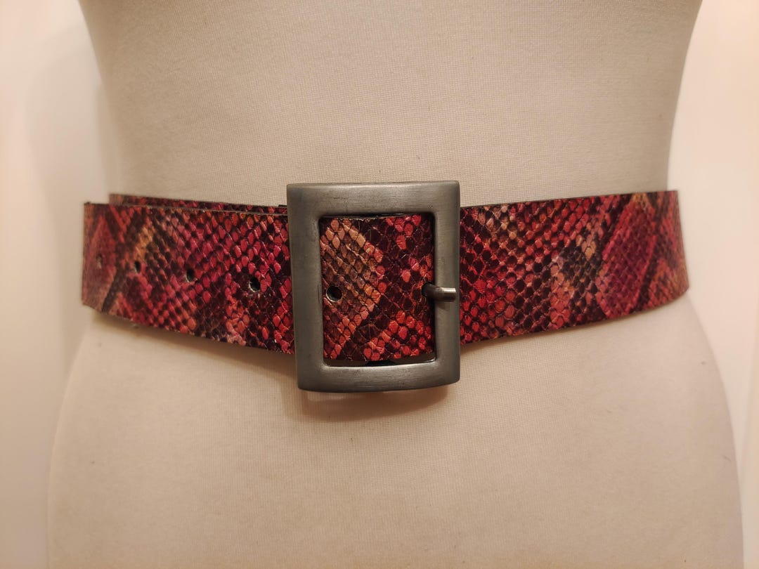 Snake Pattern Belt Regular Snake Pattern Belt by Take Two Made in Italy - Etsy