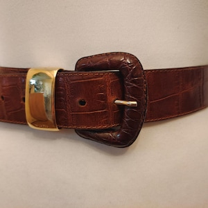 90&#39;s Vintage Brown Real Leather Belt by Furla Made in Italy