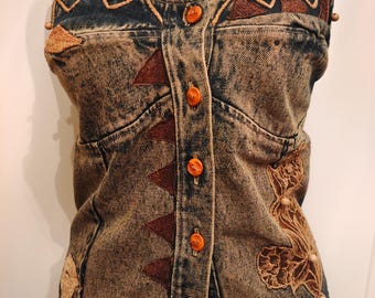 Hand Made Jeans Corset Y2K