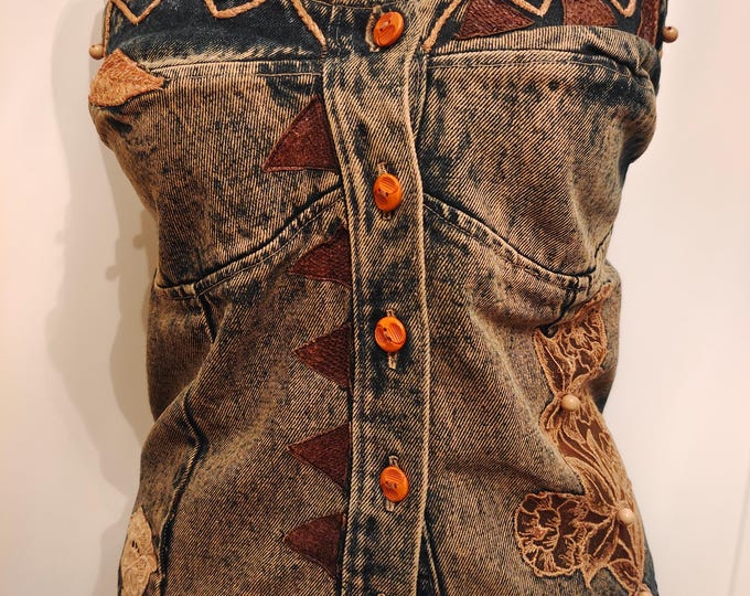 Hand Made Jeans Corset Y2K