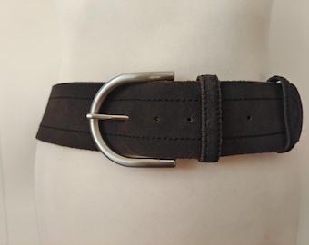 Wide Graphite Real Leather Belt by GAP Made in Italy