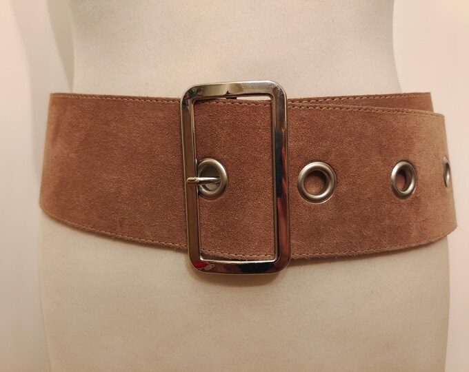 Wide Brown Faux Leather Belt by H&M