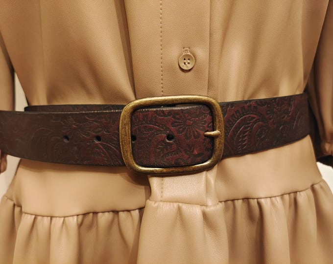 Regular Brown Embossed Real Leather by Autograph Marks & Spencer