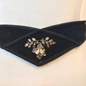 80er Vintage Breiter Schwarzer Kunstleder Gürtel