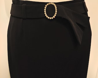Black Maxi Skirt With Material Belt by Stabo Collection