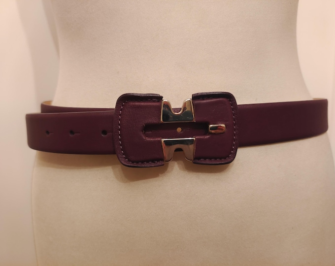 Real Leather Purple Belt by Francesco Biasia Made in Italy