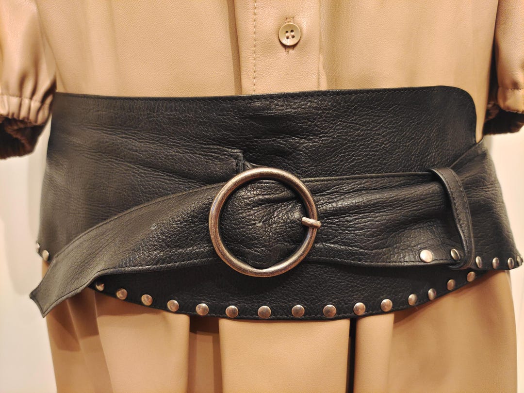 小物 vital ENORME LEATHER BELT WITH CARAB Extra Wide Black Real Leather Belt by Baelte Kompagniet - Etsy