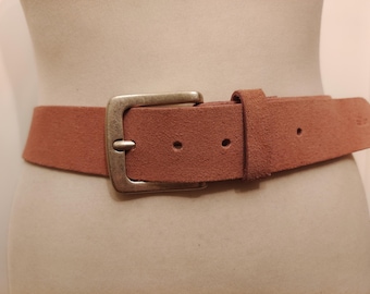 Pink Real Leather Belt Vintage 90's by S.Oliver