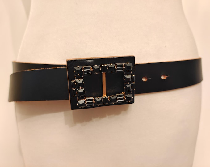 Regular Black Real Leather Vintage 90's Belt by Marni Made in Italy