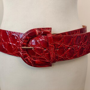 Red Real Leather Belt from Italy Luxury Red Italian Calf Leather Belt | Roger Ximenez main image 4