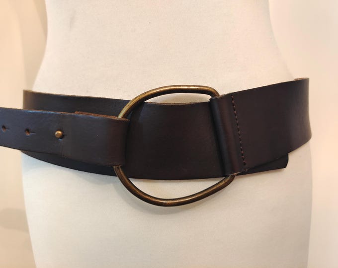 Wide Real Leather Chocolate Brown Belt by Jago
