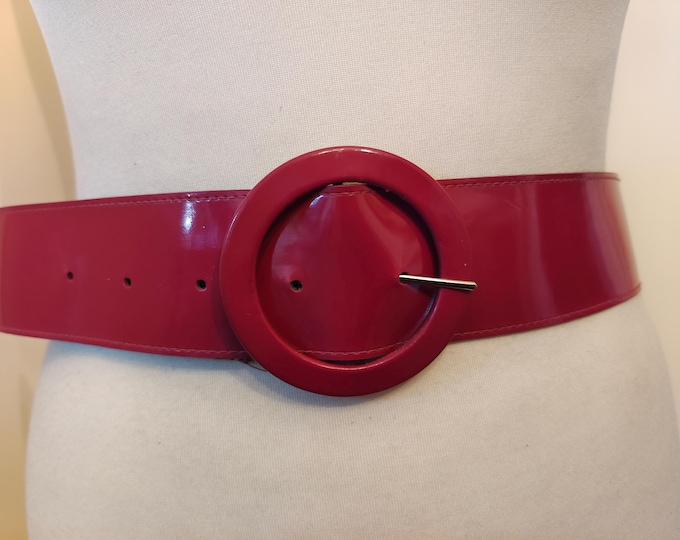 80's Vintage Purple Faux Leather Belt by Astor