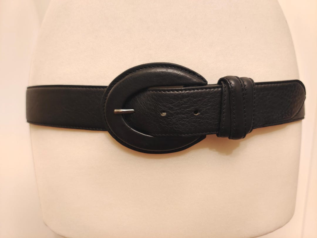 Cinturón de piel auténtica negro de Hugo Boss, fabricado en Italia