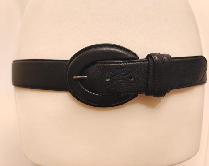 Black Real Leather Belt by Hugo Boss Made in Italy