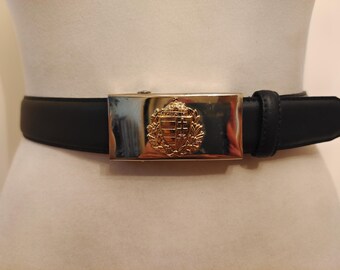 Black Real Leather Adjustable Belt by Beltagi Victory