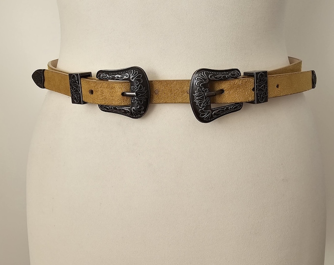 Mustard Yellow Belt With Double Metal Buckle