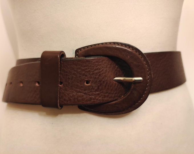 Brown Real Leather Belt by Glamour Made in Italy