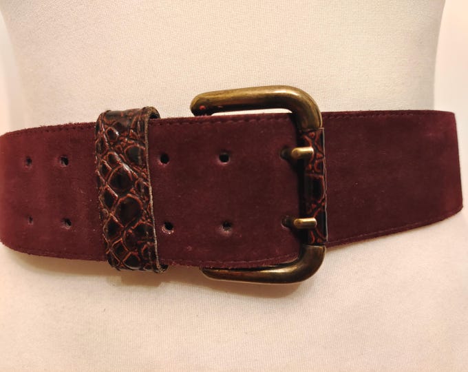 80's Vintage Real Leather Burgundy Belt by CSC Handmade in Germany