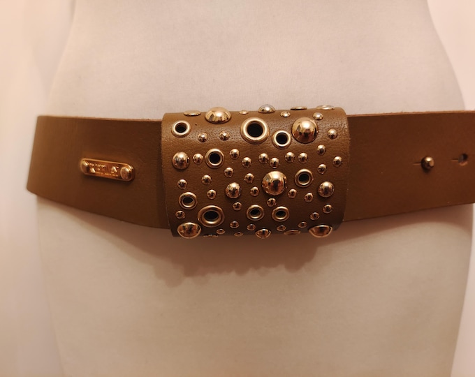 Olive Green Real Leather Belt By Replay