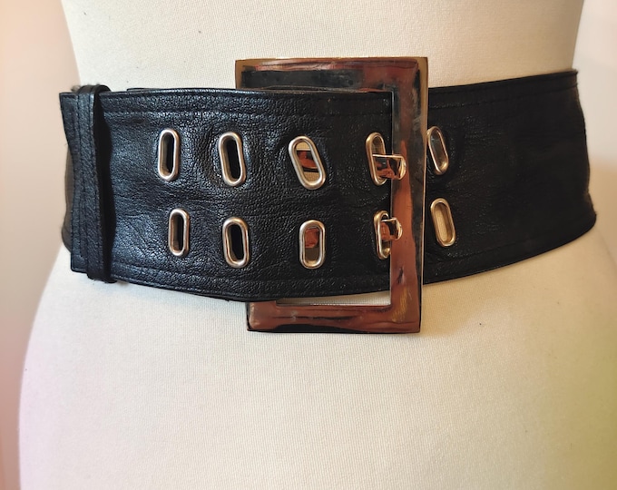 Extra Long Wide Real Leather Belt With Double Prong Buckle by Dorothy Perkins (115cm/45.2")