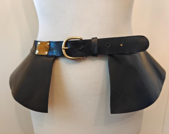 Extra Wide Black Real Leather Basque Belt by ASOS