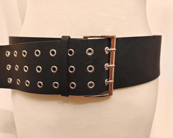 Wide Black Faux Leather Belt by Cropp